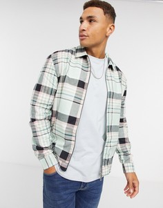Рубашка мятного цвета в клетку River Island-Синий
