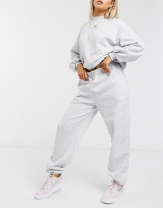 Джоггеры в стиле oversized серого меланжевого цвета ASOS DESIGN-Серый