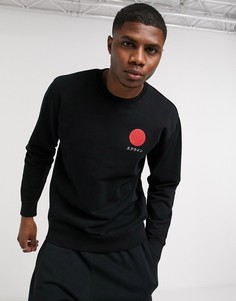 Черный свитшот с круглым вырезом Edwin