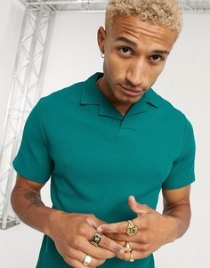 Сине-зеленая футболка-поло ASOS DESIGN-Зеленый