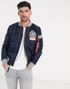 Синяя нейлоновая куртка Alpha Industries-Синий