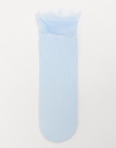 Синие носки с оборками ASOS DESIGN-Синий
