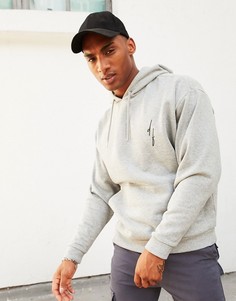 Худи серого цвета в стиле oversized с логотипом ASOS DESIGN Dark Future-Серый