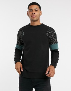 Черный свитшот с абстрактным принтом Jack & Jones