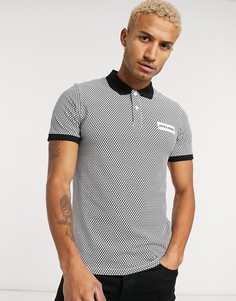Белое поло с принтом и логотипом Jack & Jones-Белый