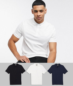 3 трикотажных поло из органического хлопка ASOS DESIGN-Мульти