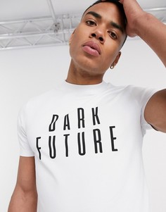 Белая футболка узкого кроя ASOS Dark Future-Белый