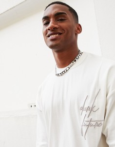 Выбеленная свободная футболка с логотипом ASOS Dark Future-Серый