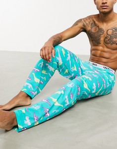 Штаны для дома с принтом динозавров ASOS DESIGN-Зеленый