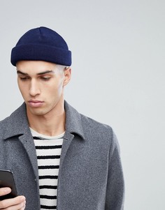 Темно-синяя шапка-бини ASOS-Темно-синий
