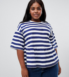 Свободный топ в полоску ASOS DESIGN Curve-Мульти