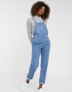 Синий выбеленный джинсовый комбинезон ASOS DESIGN