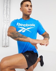 Синяя футболка с логотипом Reebok Training-Синий