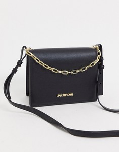 Черная сумка на плечо с цепочкой Love Moschino-Черный