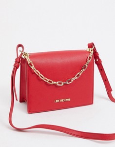 Красная сумка на плечо с ремешком-цепочкой Love Moschino-Красный
