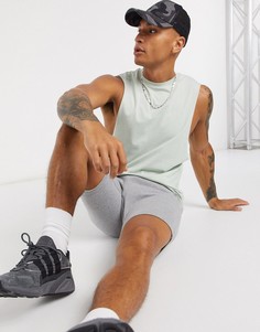 Зеленая футболка без рукавов с логотипом River Island-Зеленый