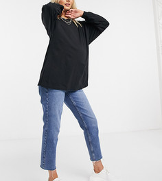 Черная oversized-рубашка с длинными рукавами ASOS DESIGN Maternity-Черный
