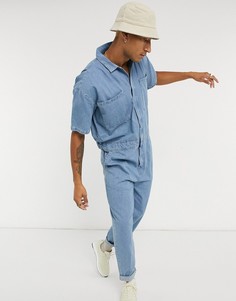 Голубой комбинезон ASOS DESIGN-Синий