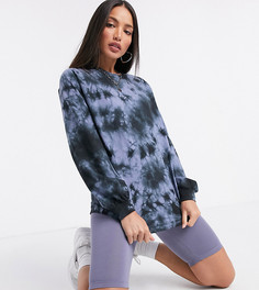 Лонгслив в стиле oversized с принтом тай-дай ASOS DESIGN Tall-Синий