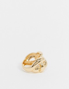 Эффектное золотистое кольцо DesignB London-Золотой