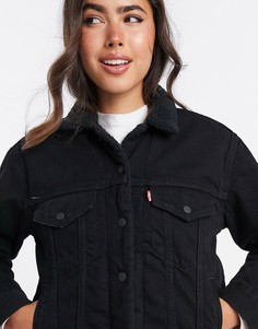 Черная джинсовая куртка бойфренда с искусственным мехом Levis-Черный Levis®