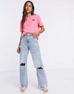 Розовая футболка с логотипом River Island-Розовый