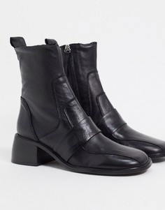 Черные кожаные ботинки ASOS DESIGN-Черный