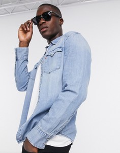 Синяя джинсовая рубашка в стиле вестерн с длинными рукавами Levis-Синий Levis®