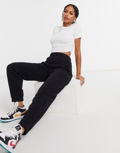Белая короткая футболка со сборками по бокам ASOS DESIGN-Белый