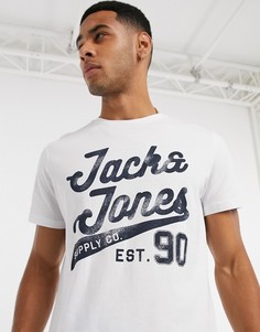 Футболка с крупным логотипом Jack & Jones Originals-Белый