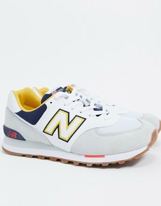 Белые кроссовки New Balance 574 Varsity-Белый