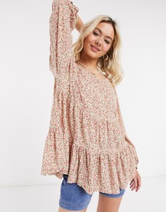 Туника с цветочным принтом American Eagle-Красный