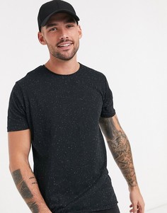 Черная меланжевая футболка Brave Soul-Черный