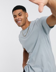 Голубая футболка с необработанным краем Brave Soul-Синий