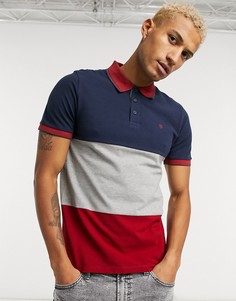 Поло в стиле колор блок Jack & Jones-Темно-синий