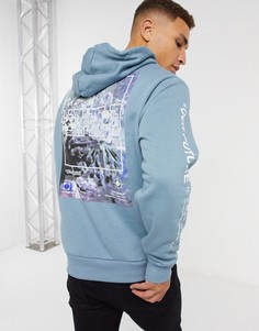 Худи синего цвета с принтом River Island-Синий