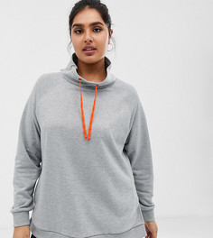 Трикотажный топ со свободным воротом ASOS 4505 Curve-Серый