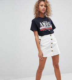 Мини-юбка на пуговицах Miss Selfridge-Белый