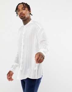 Полупрозрачная oversize-рубашка с воротником на пуговицах ASOS DESIGN-Белый