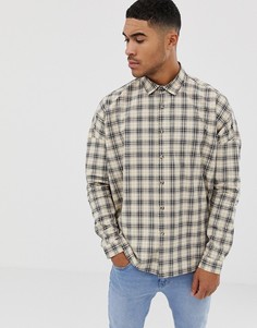 Свободная клетчатая рубашка в стиле 90-х ASOS DESIGN-Коричневый