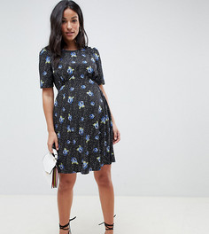 Короткое приталенное чайное платье с цветочным принтом ASOS DESIGN Maternity-Мульти