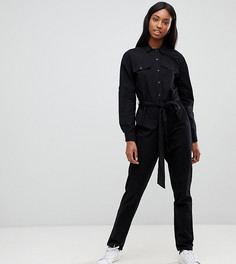 Выбеленный хлопковый комбинезон ASOS DESIGN Tall-Черный