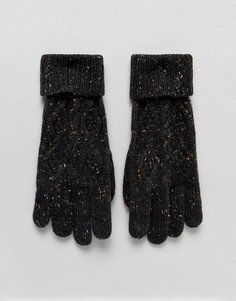 Вязаные перчатки с узором "косичка" Boardmans Tom-Серый