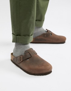 Кожаные мюли Birkenstock Boston-Коричневый