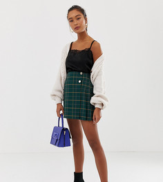Зеленая мини-юбка в клетку Miss Selfridge-Зеленый