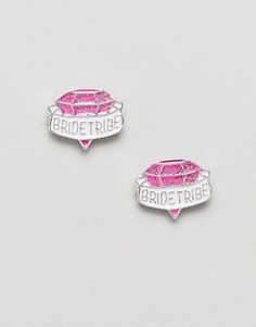 Серьги-гвоздики ASOS DESIGN Hen Bride Tribe-Серебряный