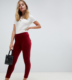 Вельветовые брюки скинни с завышенной талией ASOS DESIGN Petite-Красный