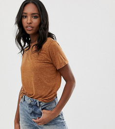 Коричневая футболка с отворотами на рукавах ASOS DESIGN Tall-Коричневый