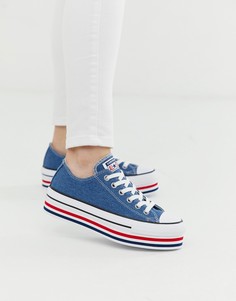 Синие кеды на платформе Converse Сhuck Тaylor Аll Star-Синий