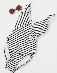 Слитный купальник в полоску со шнуровкой Polo Ralph Lauren-Мульти